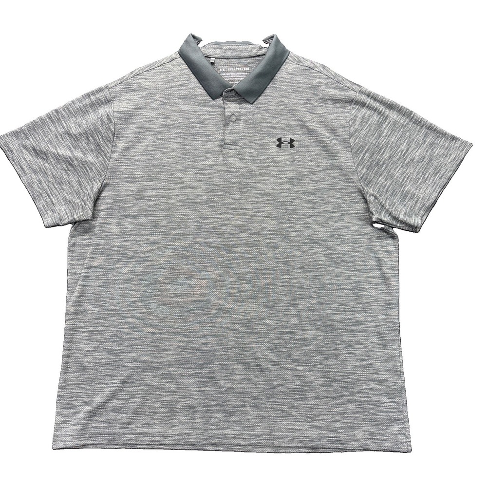 Under Armour The Performance Polo Shirt Mens 2XL Loose Heather Gray Short Sleeve